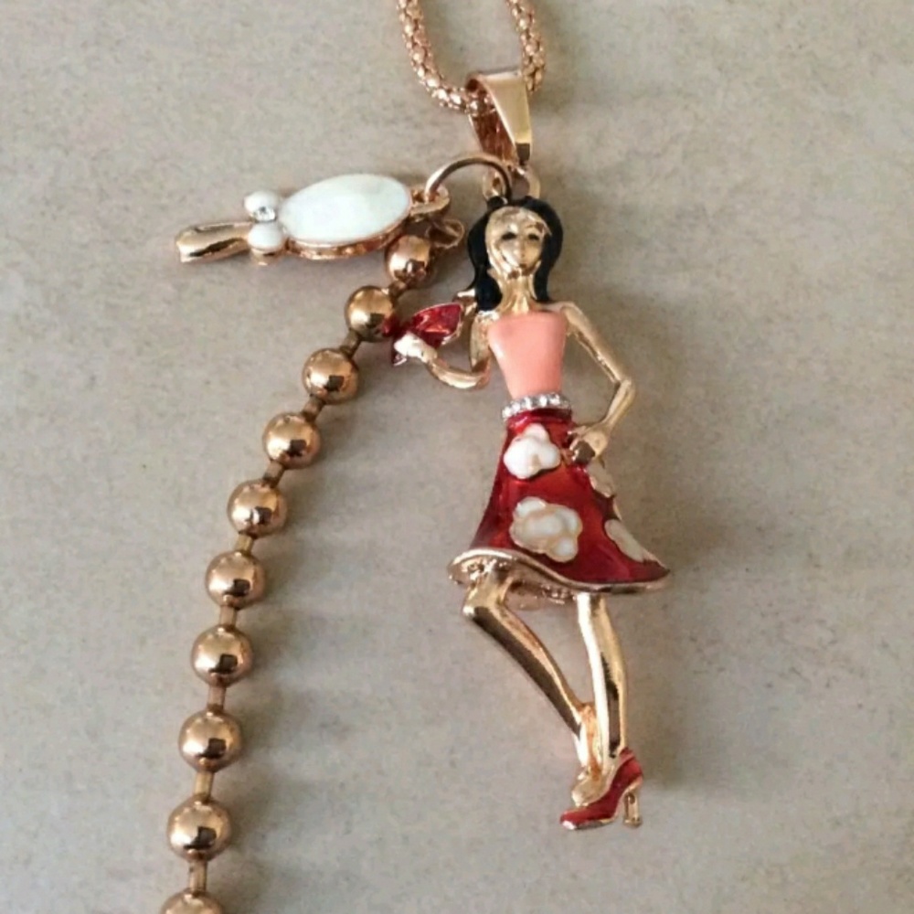 Super Rare Betsey Johnson Charm & Necklace